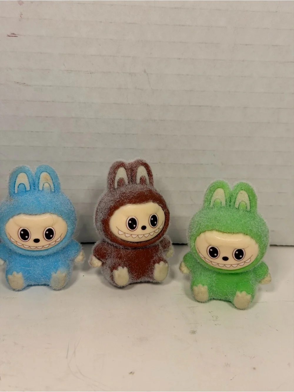 Labubu Mini Flocked Monster Figures Set of 9 Collectible Toy Dolls